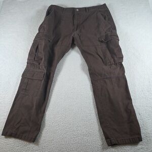 YoungLA Cargo Pants Mens 2XL Brown Utility Pocket Model #616 Y2K